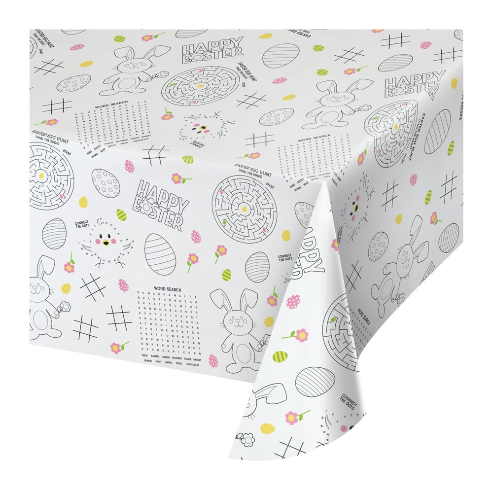 Easter 88" x 54" Paper Activity Tablecloths 3 Count