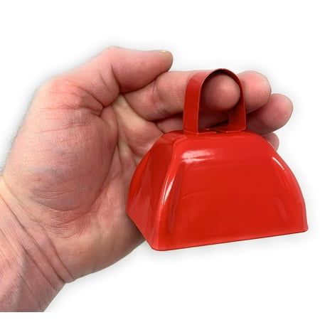 Bulk 24 Pack of Patriotic Cowbell Noise Makers - Steel Construction for The Best Bell Sound But Small Enough for Tiny Hands - American Flag Red, White and Blue