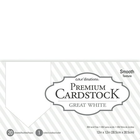 UPC: 0718813776912 | Core dinations Value Pack Smooth Cardstock 12 X12  20/Pkg-Great White