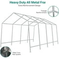 thumbnail image 5 of Pinypikaka Outdoor Carport Heavy Duty Storage Shed w/ Roll-up Zipper Door, Waterproof Storage Tent Shelter Car Canopy Portable Shelter Garage for Car Motorcycle Bike Garden Tools, 5 of 8