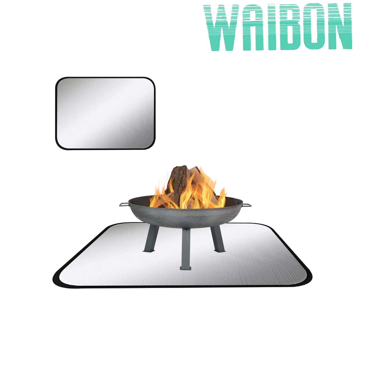 Square Fire Pit Mat for Deck,Large Deck Fireproof Mat Protector for