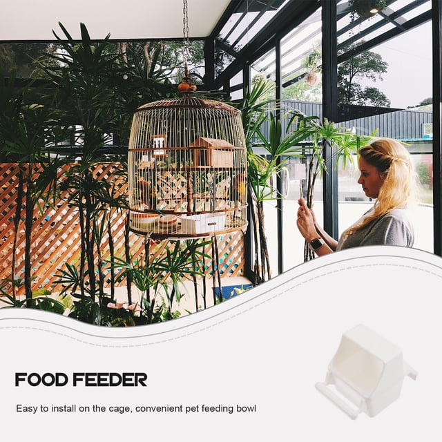 HOOWIFFY 2Ud Bebedero Para Jaula Con Comedero Estable Para Pájaros Y Periquitos