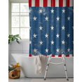 thumbnail image 2 of Split Shower Curtain for Transfer Bench, 4th of July Fabric Shower Curtains for Bathroom, Retro Wood Patriot Independence Day Tub Sliding Transfer Bench Waterproof Bath Curtains 72"x84", 2 of 9