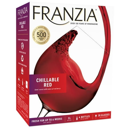 Franzia Chillable Red Wine, 3 L Bag in Box, 9% ABV