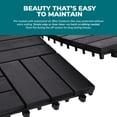 thumbnail image 6 of Bliss Outdoors Hardwood 12-Slat Interlocking Wood Deck Tiles, Black, Set of 30, 6 of 11