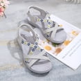 thumbnail image 4 of Sandalias de tiras Sandalias deportivas Sandalias de playa de verano con punta abierta para mujer (42) Gris, 4 of 9