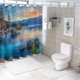 thumbnail image 7 of Orinice Sunset Mountain Range Impressionist Painting Bathroom Decor Set Polyester Fabric Shower Curtain with Hooks 60x72, 7 of 7