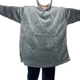 thumbnail image 2 of Sudadera con Capucha Tipo Manta para Mujer, de Forro , Cálida y Acogedora, con Bolsillo. Gris Normal Talla Única, 2 of 7