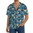 thumbnail image 3 of Xecao offers the Anchors for Men's Casual Short-sleeved Shirt, a button-up collared shirt with a pocket, perfect for beach vacations and yacht travel in the 4X-Large size., 3 of 7