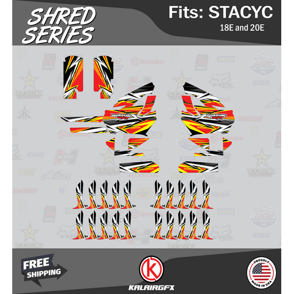 Kalair GFX Graphics Kit for Stacyc 18E 20E Electric Bike (All Years) Shred Series