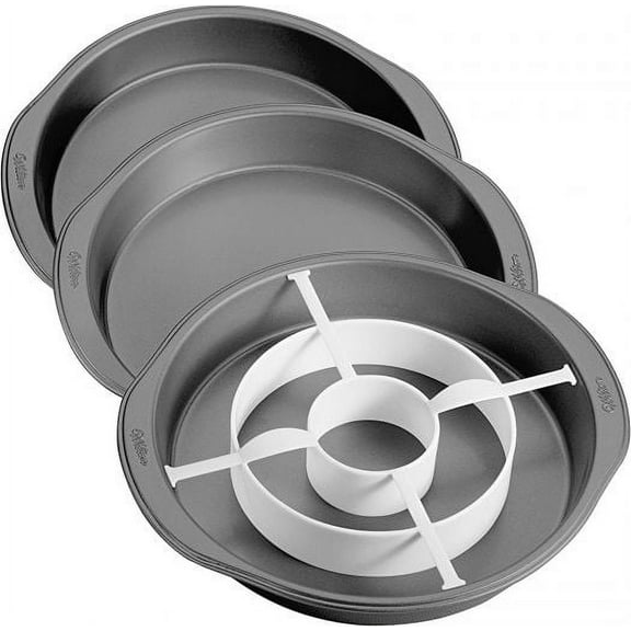 Wilton Round Checkerboard Cake Pan Set, 4-Piece, Steel
