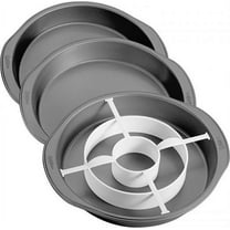 Wilton Round Checkerboard Cake Pan Set, 4-Piece, Steel