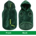 thumbnail image 3 of Sudadera con capucha Idepet para perro dinosaurio, cálido disfraz de forro polar, talla XL, 3 of 8