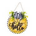 thumbnail image 2 of Flores artificiales, cartel de bienvenida, decoración, corona de , puerta delantera, corona floral para jardín, fiesta, boda, oficina de Acción, 2 of 9