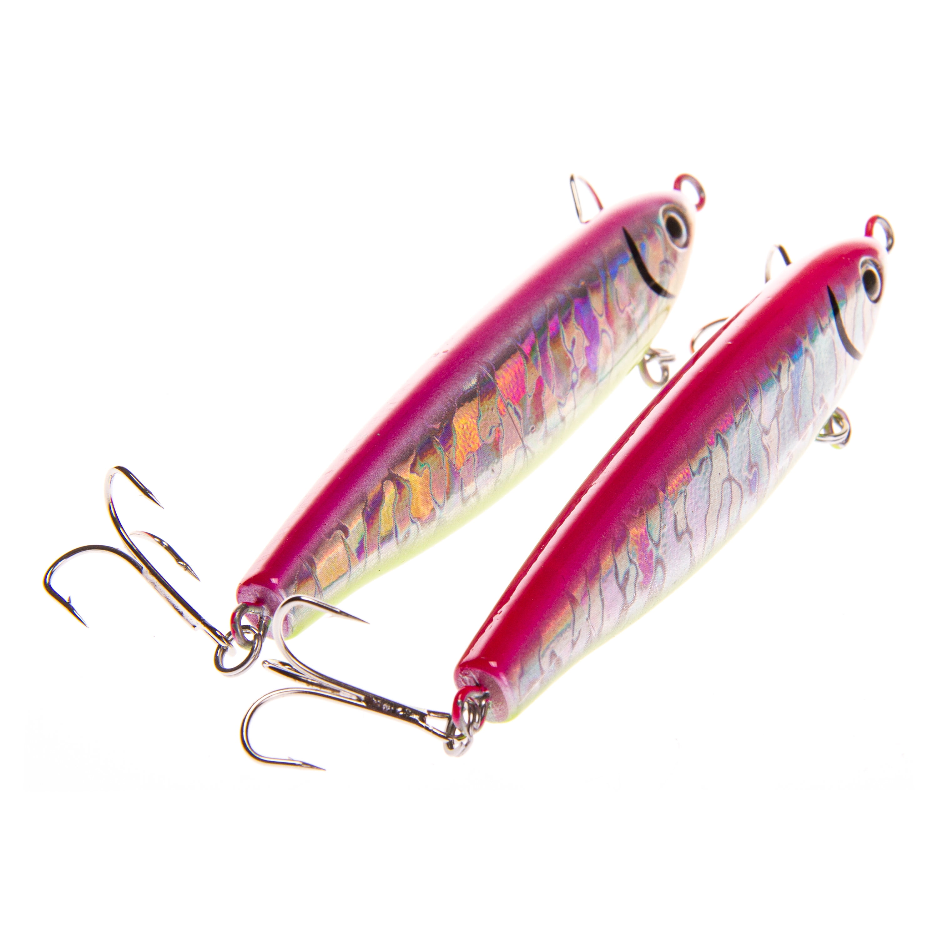 Ozark Trail Saltwater Inshore Twitch Bait Fishing Lures, Pink/Chartreuse, 2-Pack