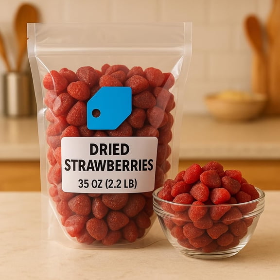 Dried Strawberries 35 oz (2.2 lb) – Sweet & Tart Fruit Snack, Gluten-Free, Perfect for Baking & Snacking