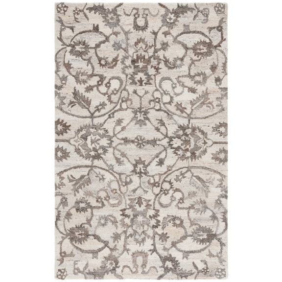 SAFAVIEH Anatolia Jamaar Floral Area Rug, Ivory/Brown, 5' x 8'
