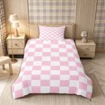 thumbnail image 2 of Homewish Casual Checkerboard Twin Duvet Cover for Girls, Vintage Plaid Twin Bedding, Blush Pink,Pink Reversible,2pcs,No Comforter1 Duvet Cover and 1 Pillowcase, 2 of 5