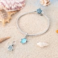 thumbnail image 2 of Dije de Tortuga Marina Azul Nadando Bañado en Plata, 2 of 6