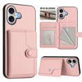 thumbnail image 3 of For iPhone 17 Case RFID Blocking Card Holder Kickstand TPU + PU Leather Phone Back Cover -, 3 of 5