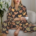 thumbnail image 6 of Picia Heart Pattern Women’s Long-Sleeve Sleepwear Set - Soft 2-Piece Loungewear with Pockets, Comfy PJs for Relaxing Nights-Medium, 6 of 7
