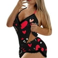 thumbnail image 3 of WEAIXIMIUNG Pyjama Double en Laine à Col en V Imprimé Soie de Lait pour la Saint-Valentin 2 Pcs, 3 of 6