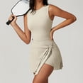 thumbnail image 5 of adaychics Women Tennis Dress Boat Neck Built-In Shorts Sleeveless U-Back Wrap Athletic Skort Dress for Golf Running, 5 of 7