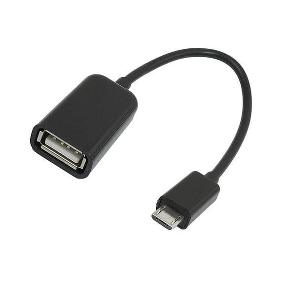 Unique Bargains USB Micro 5 Pin Male to Type A Female M/F OTG Host Data Cable Adapter Black