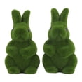 thumbnail image 1 of 2pcs Flocking Statue Artificial Moss Rabbit Figurine para Primavera, 1 of 9