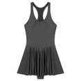 thumbnail image 5 of Haitryli Womens Shiny Metallic Sleeveless A Line Flared Dress Swimsuit U Neck Stretchy Tank Dress Black S, 5 of 7