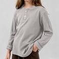 thumbnail image 5 of Acaics Girls' Long-Sleeve Layering T-Shirt: Fall Solid-Color Lightweight Modal Long-Sleeve Crew-Neck Top, Ages 0–15, 5 of 10