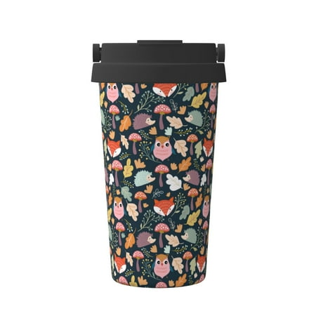 

Junzan Autumn Fox Owl for Stainless Steel Vacuum Insulated Tumbler - Reusable Insulated Cold Brew Iced Coffee Cup Thermos -Gifts for Women Men Him Her