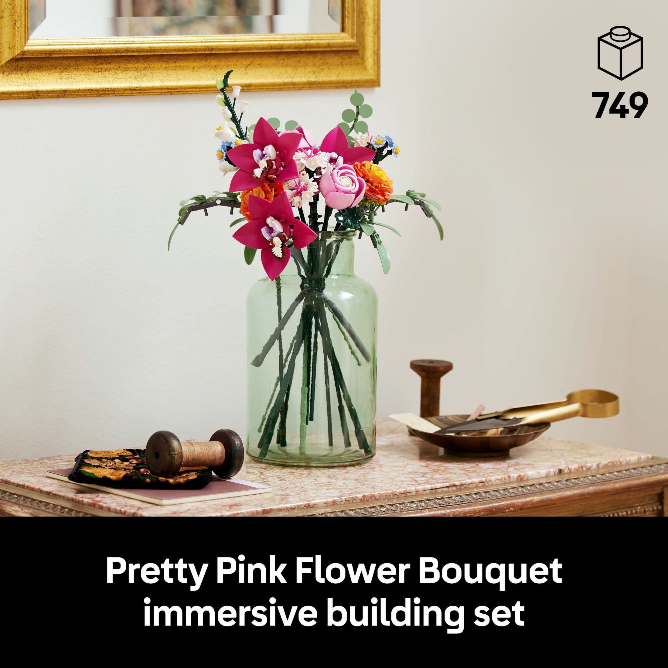 LEGO Botanicals Ramo de Flores Rosas Pretty Pink Set de Construcción para Adultos - Flores Artificiales para Decoración del Hogar o Mesa - Regalo de Cumpleaños - 10342 3