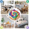 thumbnail image 4 of Colorful Rainbow Tie Dye Spiral Pattern Square Tablecloth,Waterproof Square Table Cover,Wipeable Spillproof Washable Table Cover for Home Kitchen Party Decor 52"x52"(132x132cm), 4 of 6