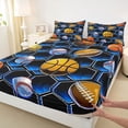 thumbnail image 3 of jejeloiu American Rugby Game Full Size Sheets,Basketball Baseball Sport Bed Sheets For Boys 4pcs, 3 of 7