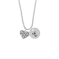 thumbnail image 2 of Delight Jewelry Silvertone Pebble Heart Silvertone Script Initial Disc - E - Charm Necklace, 20"+3", 2 of 4