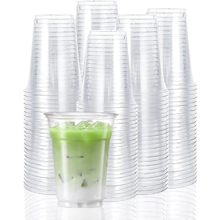12 Ounce - 100 Count Plastic Cups for Cold Drink, Disposable Coffee Cups