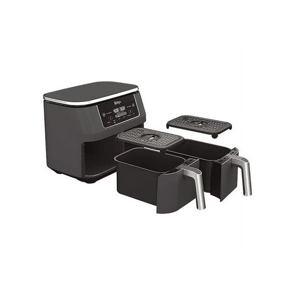 Restored Ninja Foody DZ201 6-in-1 8-qt. 2-Basket Air Fryer with Dual Zone Technology (Refurbished)