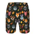 thumbnail image 3 of Fuzoiu Forest Animal Faces Print Men's Beach Shorts,Men's Swim Trunks,Quick Dry Board Shorts with Pockets,Men's Bathing Suits for Surfing, Running, and Casual Wear-Large, 3 of 6
