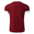 thumbnail image 2 of Aayomet Men's Short SleeveMale All Season T Shirt Partial Round Neck Solid Color Tree Print Comfortable Short Sleeve Slim Mens Extra Large Shirts,Red XL, 2 of 5