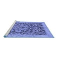 thumbnail image 2 of Ahgly Company Machine Washable Indoor Square Abstract Blue Modern Area Rugs, 6' Square, 2 of 4