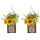 thumbnail image 1 of Juego de 2 apliques de pared con forma de maceta de girasol, luces LED de cadena para decoraciones de luces de cocina, 1 of 5