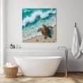 thumbnail image 6 of Wall Art Prints, Sea Turtle Seaside Framed Canvas Prints for Bedroom Living Room Bathroom Office, Waves Summer Beach Ocean Coastal Gallery Wrap Wall Art Poster for Gifts Home Decor 8"x8", 6 of 9