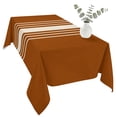 thumbnail image 2 of Burnt Orange Beige Striped Table Cloth Waterproof Tablecloths, Modern Farmhouse Retro Lines Tablecloth Dining Table Cover for Kitchen Party Tabletop Outdoor, Rectangle Tablecloth 54x108 Inch, 2 of 9