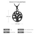 thumbnail image 3 of Personalize Stainless Steel Tree of Life Cremation Urn Pendant Memory Necklace for Cremation Ashes Keepsake Memorial Jewelry, 3 of 7