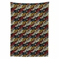 thumbnail image 2 of African Tablecloth, Diagonal Abstract Leaves with Circles Chevrons Lines Traditional Cultural Heritage, Rectangle Satin Table Cover for Dining Room and Kitchen, 52" X 70", Multicolor, by Ambesonne, 2 of 2