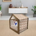 thumbnail image 3 of Earth Tones Pet House, Digital Mosaic Fractal Trippy Little Squares Forming Waves Abstract Graphic, Outdoor & Indoor Portable Dog Kennel with Pillow and Cover, 5 Sizes, Multicolor, by Ambesonne, 3 of 5