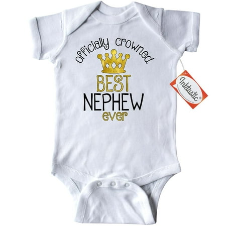 Inktastic Officially Crowned Best Nephew Ever Gold Crown Infant Creeper Baby Bodysuit Family Cute Kids Aunt Uncle Guncle Great Gift Kid Little First (Best Aunt And Uncle Onesie)