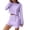 Purple, variant on SAZBJOJN Pajamas for Women Set 2 Piece Simple Long Sleeve Top And Shorts Comfy Sleepwear Set Casual Soft Breathable Loose Loungewear Womens Pajama Sets White Size M