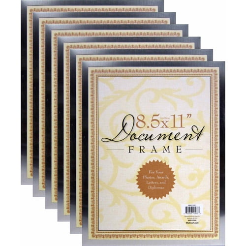 Generic 8.5" X 11" Silver Document Frame, Set Of